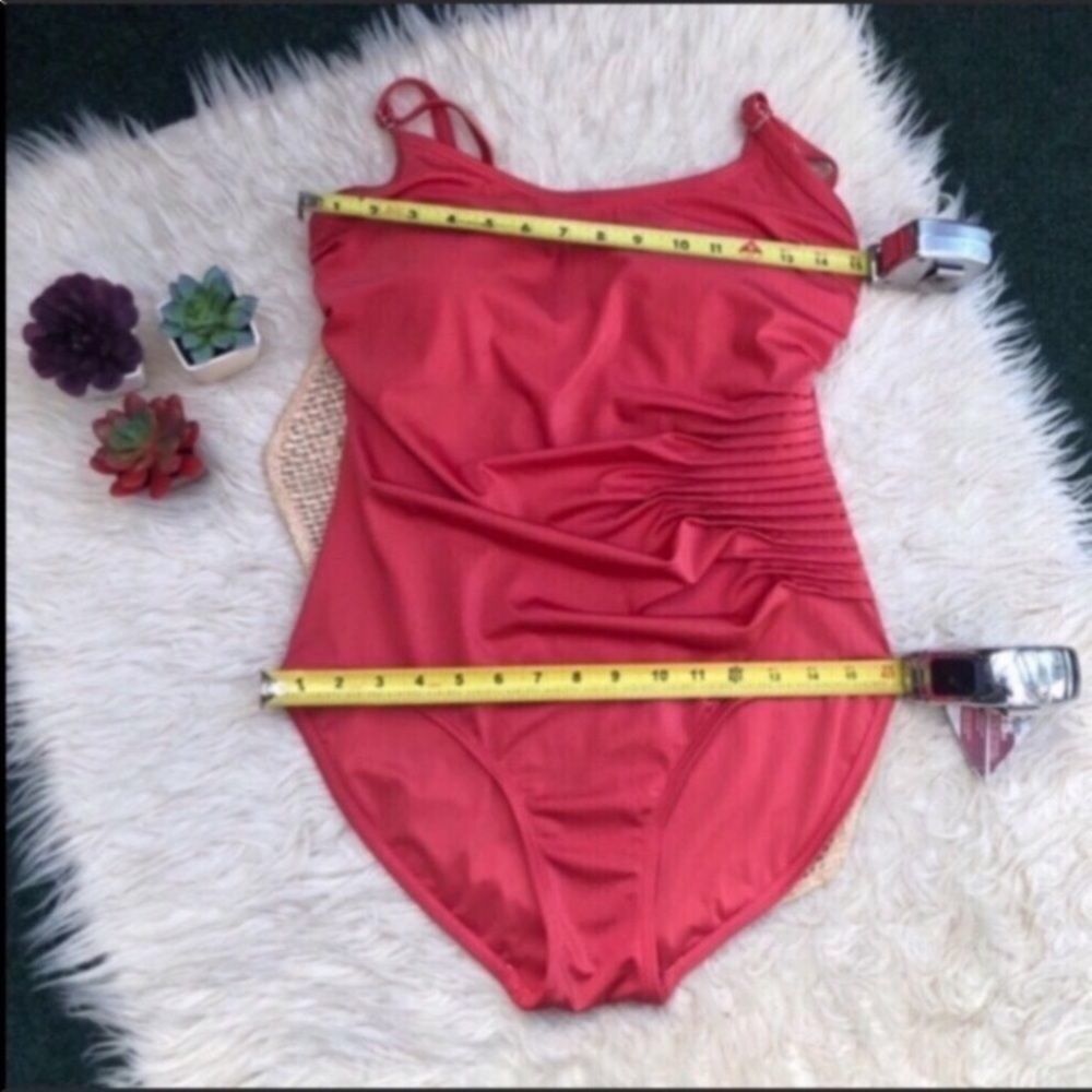 Calvin Klein Ruched Side One Piece Swimsuit - Picture 6 of 9
